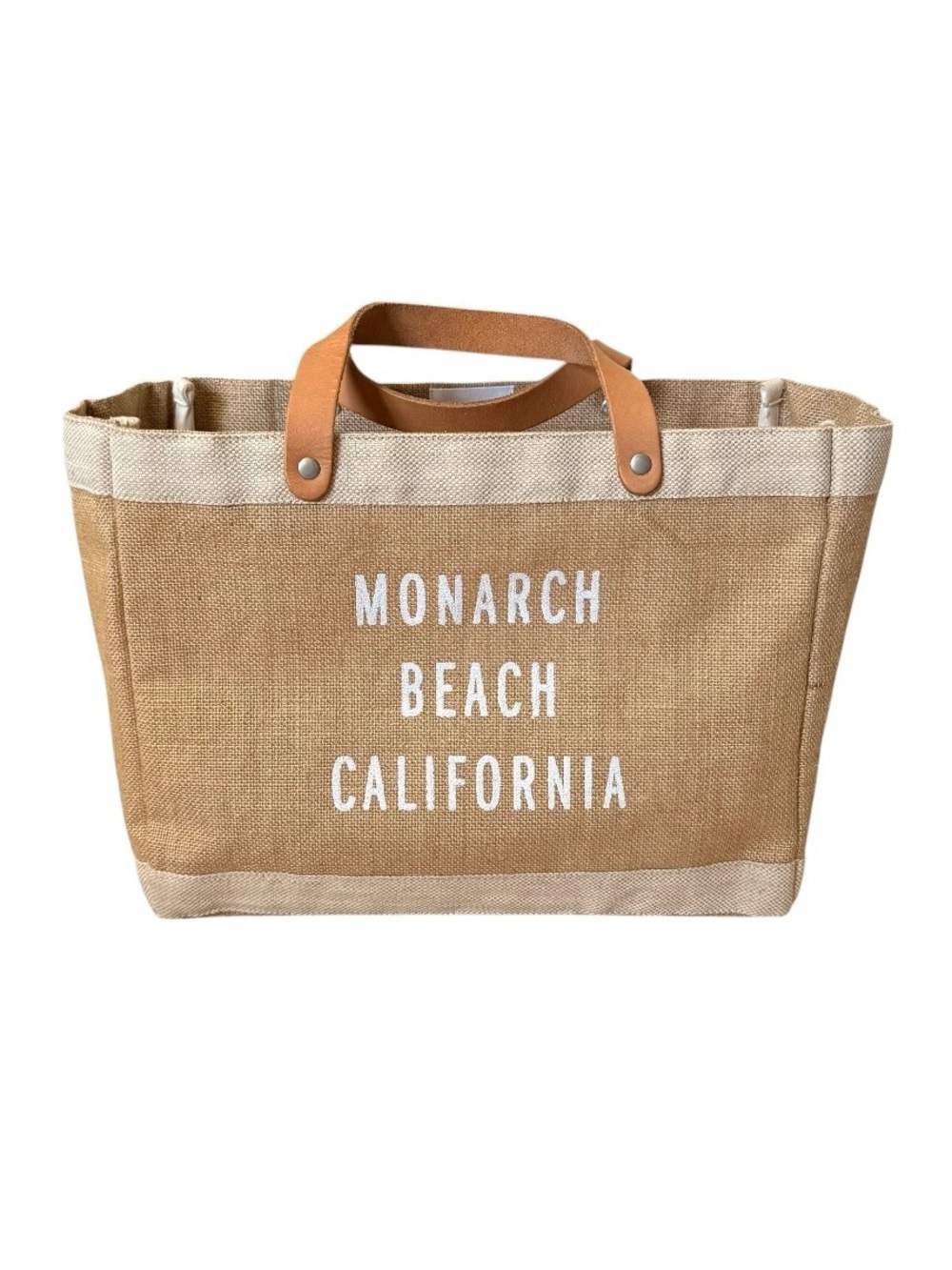 Apolis Global Citizen Leather Handle Burlap Jute Tote